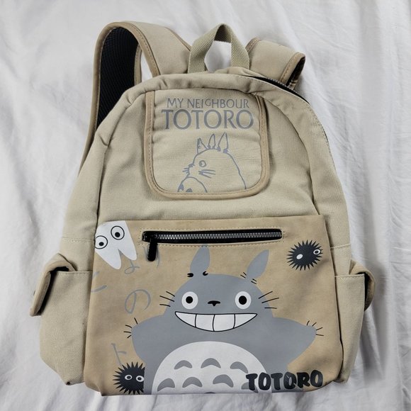 My Neighbor Totoro Anime Beige Backpack Cute Travel Casual Going Out Pack - Picture 1 of 9